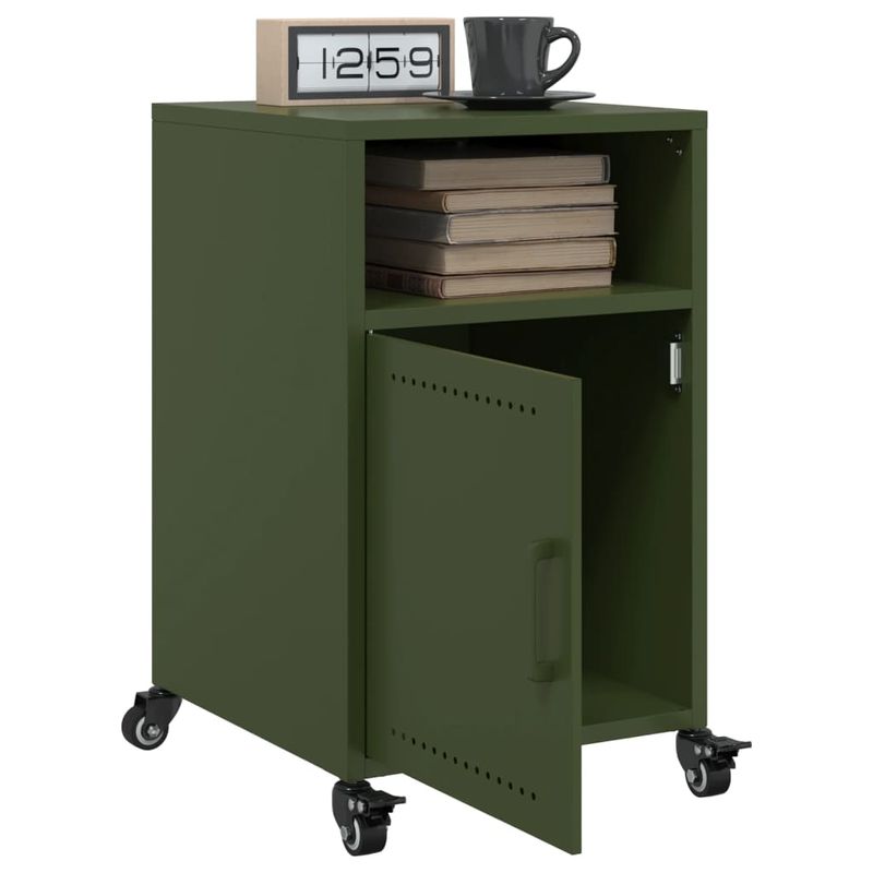 Casa si Gradina - Mobilier - Comode si corpuri - Noptiere - Noptiere, 2 buc., verde olive, 36x39x59 cm, otel - Infinity.ro