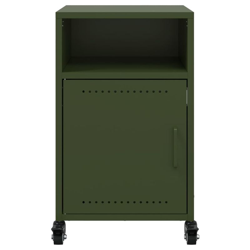 Casa si Gradina - Mobilier - Comode si corpuri - Noptiere - Noptiere, 2 buc., verde olive, 36x39x59 cm, otel - Infinity.ro