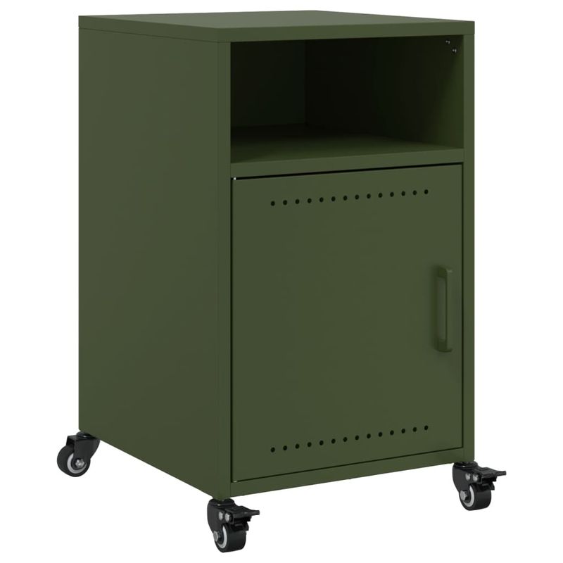 Casa si Gradina - Mobilier - Comode si corpuri - Noptiere - Noptiere, 2 buc., verde olive, 36x39x59 cm, otel - Infinity.ro
