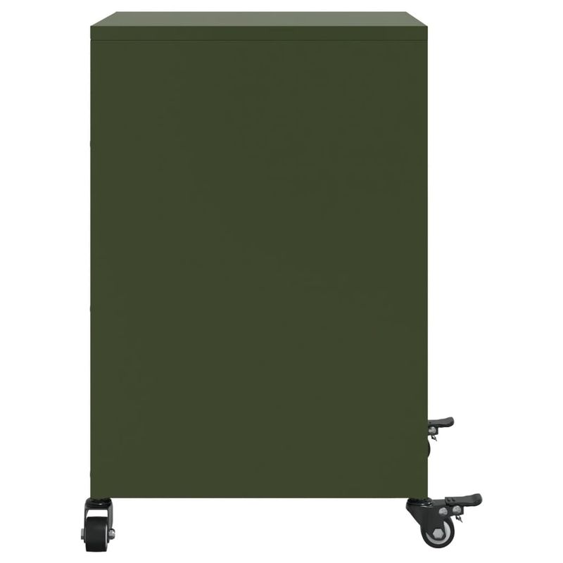 Casa si Gradina - Mobilier - Comode si corpuri - Noptiere - Noptiere, 2 buc., verde olive, 36x39x59 cm, otel - Infinity.ro