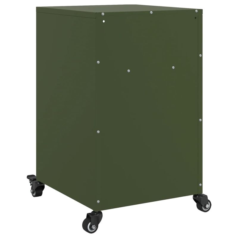 Casa si Gradina - Mobilier - Comode si corpuri - Noptiere - Noptiere, 2 buc., verde olive, 36x39x59 cm, otel - Infinity.ro