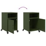Casa si Gradina - Mobilier - Comode si corpuri - Noptiere - Noptiere, 2 buc., verde olive, 36x39x59 cm, otel - Infinity.ro