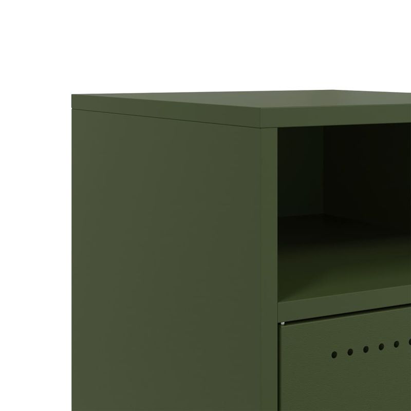 Casa si Gradina - Mobilier - Comode si corpuri - Noptiere - Noptiere, 2 buc., verde olive, 36x39x59 cm, otel - Infinity.ro
