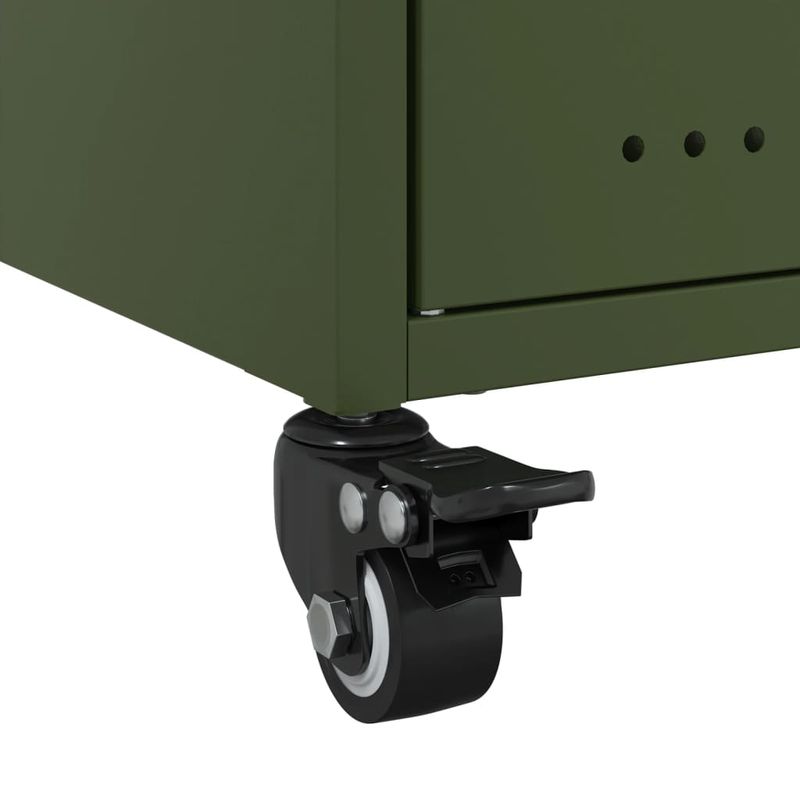 Casa si Gradina - Mobilier - Comode si corpuri - Noptiere - Noptiere, 2 buc., verde olive, 36x39x59 cm, otel - Infinity.ro