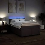 Casa si Gradina - Mobilier - Paturi si accesorii - Paturi - Pat box spring cu saltea, maro inchis, 140x200 cm, textil - Infinity.ro