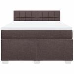 Casa si Gradina - Mobilier - Paturi si accesorii - Paturi - Pat box spring cu saltea, maro inchis, 140x200 cm, textil - Infinity.ro