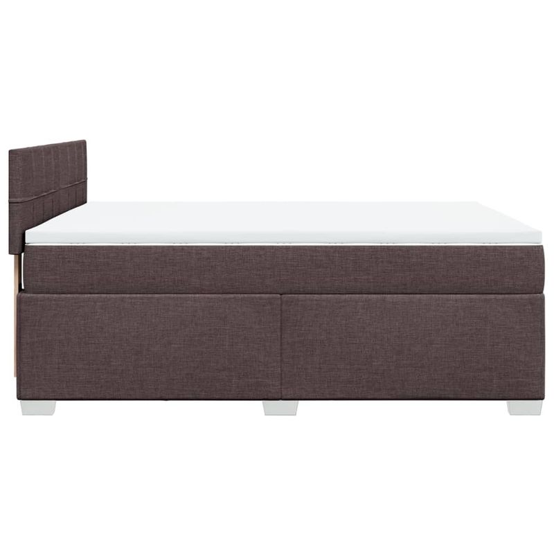 Casa si Gradina - Mobilier - Paturi si accesorii - Paturi - Pat box spring cu saltea, maro inchis, 140x200 cm, textil - Infinity.ro