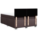 Casa si Gradina - Mobilier - Paturi si accesorii - Paturi - Pat box spring cu saltea, maro inchis, 140x200 cm, textil - Infinity.ro