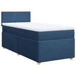 Casa si Gradina - Mobilier - Paturi si accesorii - Paturi - Pat box spring cu saltea, albastru, 90x190 cm, textil - Infinity.ro