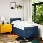 Casa si Gradina - Mobilier - Paturi si accesorii - Paturi - Pat box spring cu saltea, albastru, 90x190 cm, textil - Infinity.ro