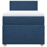 Casa si Gradina - Mobilier - Paturi si accesorii - Paturi - Pat box spring cu saltea, albastru, 90x190 cm, textil - Infinity.ro