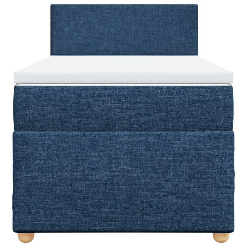 Casa si Gradina - Mobilier - Paturi si accesorii - Paturi - Pat box spring cu saltea, albastru, 90x190 cm, textil - Infinity.ro