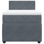 Casa si Gradina - Mobilier - Paturi si accesorii - Paturi - Pat box spring cu saltea, gri inchis, 90x190 cm, catifea - Infinity.ro