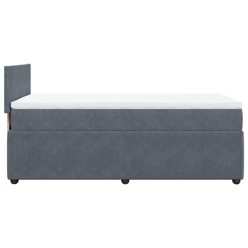 Casa si Gradina - Mobilier - Paturi si accesorii - Paturi - Pat box spring cu saltea, gri inchis, 90x190 cm, catifea - Infinity.ro