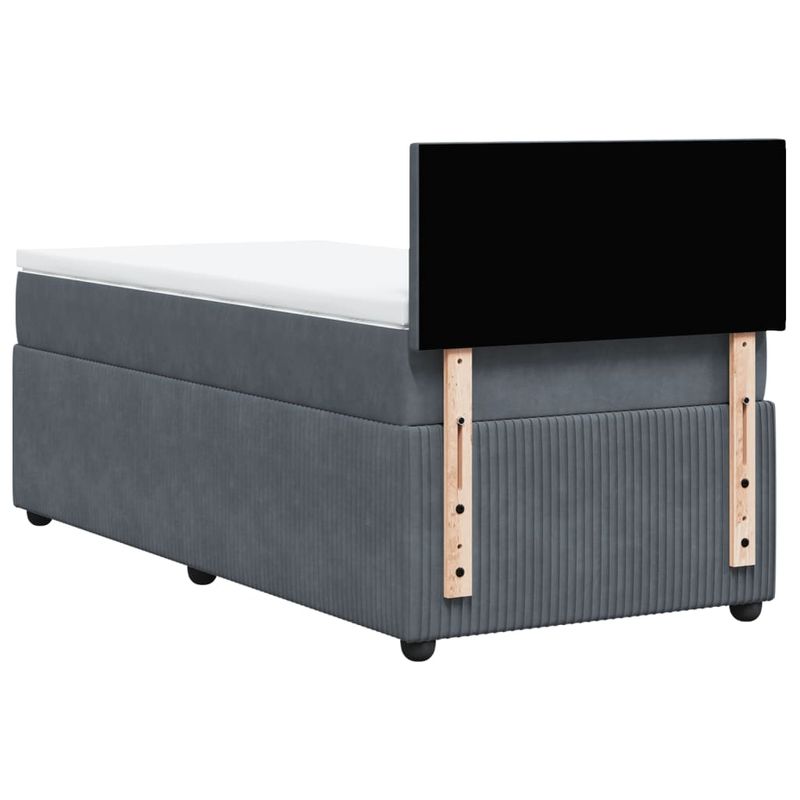 Casa si Gradina - Mobilier - Paturi si accesorii - Paturi - Pat box spring cu saltea, gri inchis, 90x190 cm, catifea - Infinity.ro