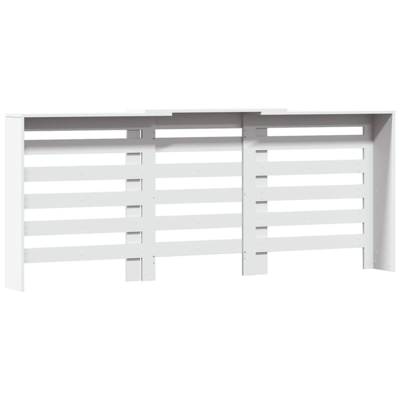 Casa si Gradina - Termice - Calorifere si accesorii - Accesorii calorifere - Masca pentru calorifer, alb, 205x21,5x83,5 cm, lemn prelucrat, design șipci orizontale - Infinity.ro