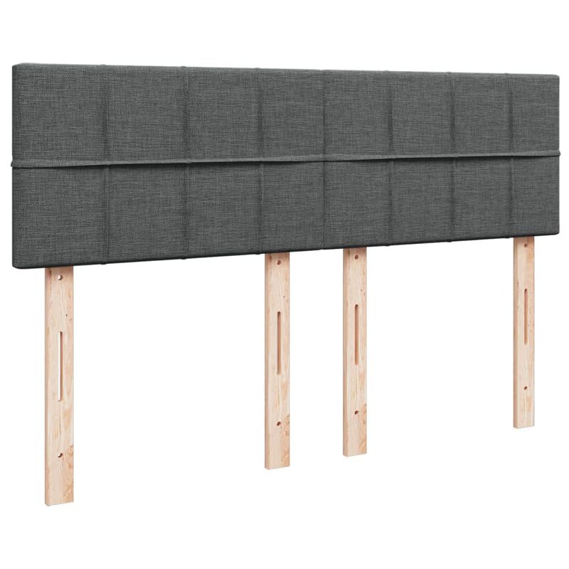 Casa si Gradina - Mobilier - Paturi si accesorii - Paturi - Pat box spring cu saltea, gri inchis, 140x190 cm, textil - Infinity.ro
