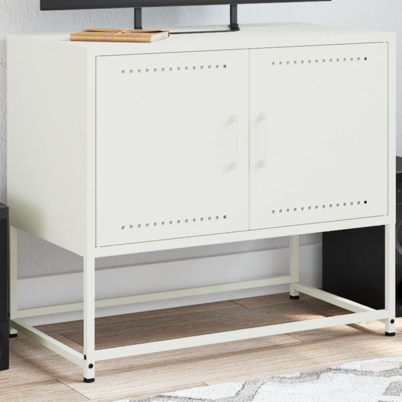 Casa si Gradina - Mobilier - Comode si corpuri - Comode - Dulap TV, alb, 68,5x39x60,5 cm, otel - Infinity.ro