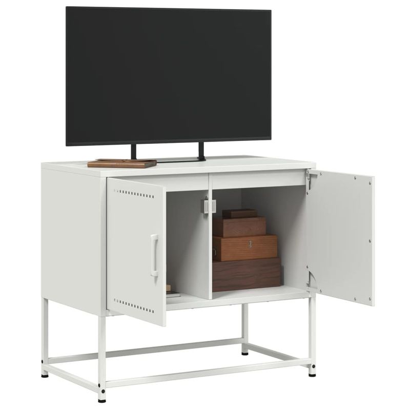 Casa si Gradina - Mobilier - Comode si corpuri - Comode - Dulap TV, alb, 68,5x39x60,5 cm, otel - Infinity.ro