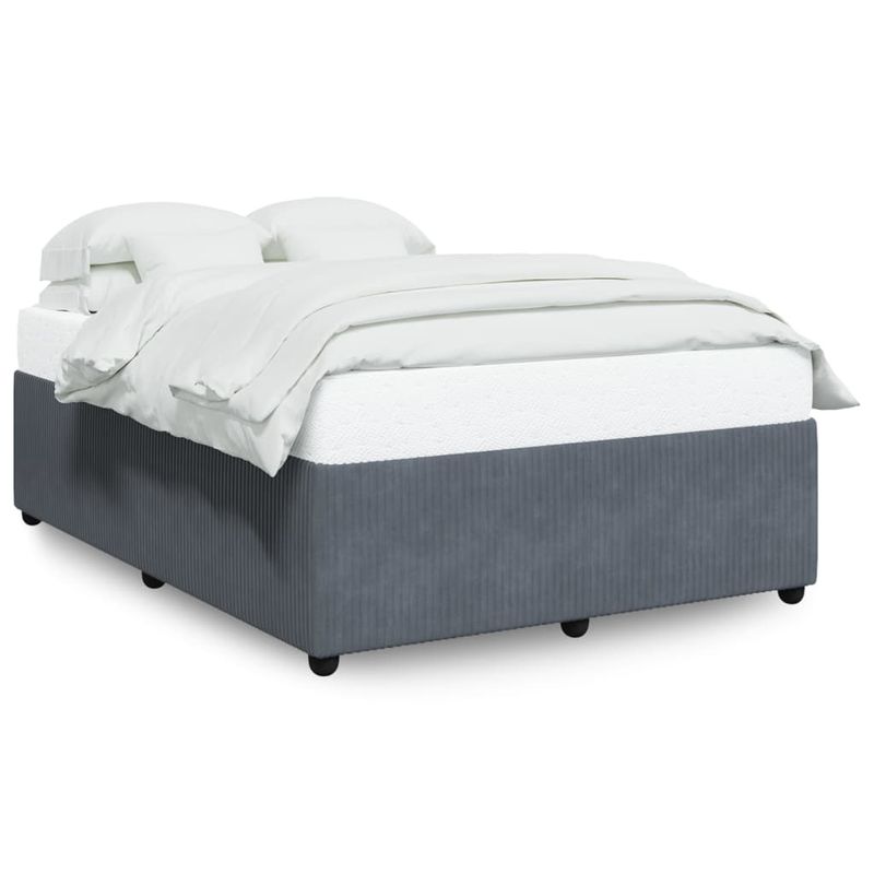 Casa si Gradina - Mobilier - Paturi si accesorii - Paturi - Cadru de pat, gri inchis, 140x190 cm, catifea - Infinity.ro