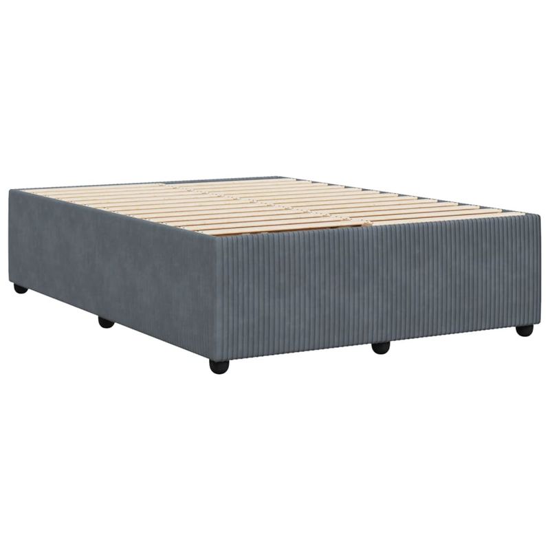 Casa si Gradina - Mobilier - Paturi si accesorii - Paturi - Cadru de pat, gri inchis, 140x190 cm, catifea - Infinity.ro