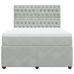 Casa si Gradina - Mobilier - Paturi si accesorii - Paturi - Pat box spring cu saltea, gri deschis, 140x200 cm, catifea - Infinity.ro