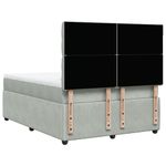 Casa si Gradina - Mobilier - Paturi si accesorii - Paturi - Pat box spring cu saltea, gri deschis, 140x200 cm, catifea - Infinity.ro