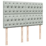 Casa si Gradina - Mobilier - Paturi si accesorii - Paturi - Pat box spring cu saltea, gri deschis, 140x200 cm, catifea - Infinity.ro