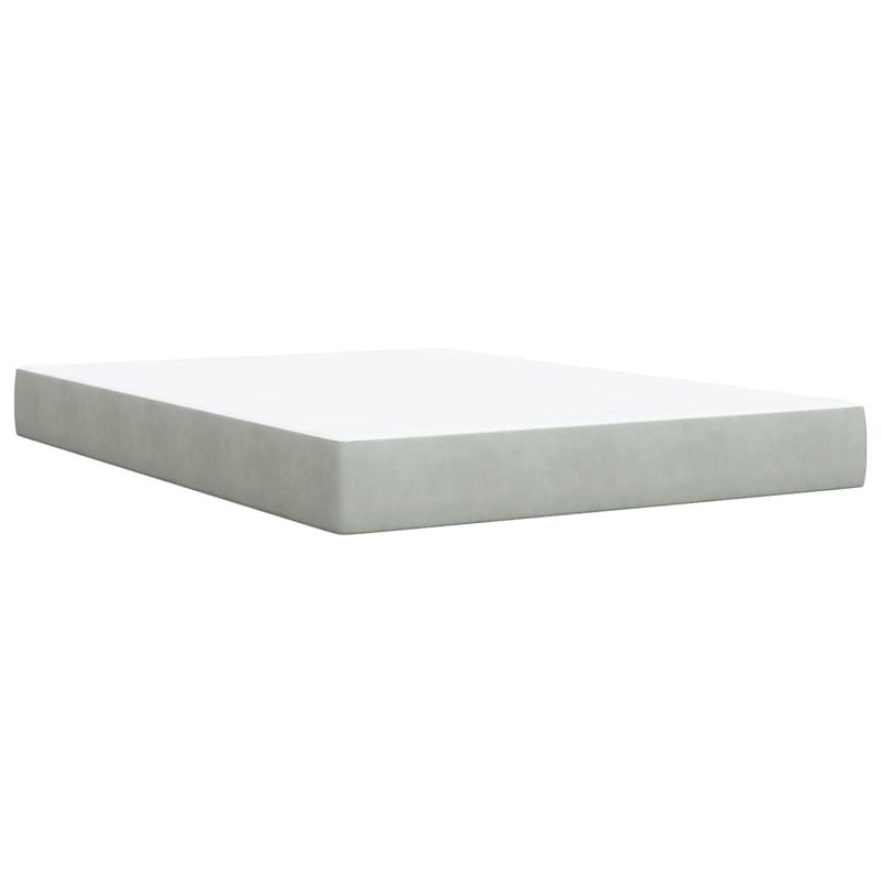Casa si Gradina - Mobilier - Paturi si accesorii - Paturi - Pat box spring cu saltea, gri deschis, 140x200 cm, catifea - Infinity.ro