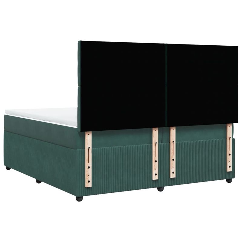 Casa si Gradina - Mobilier - Paturi si accesorii - Paturi - Pat box spring cu saltea, verde inchis, 200x200 cm, catifea - Infinity.ro
