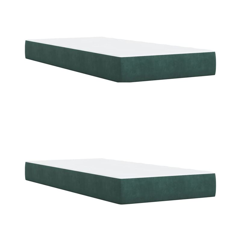 Casa si Gradina - Mobilier - Paturi si accesorii - Paturi - Pat box spring cu saltea, verde inchis, 200x200 cm, catifea - Infinity.ro