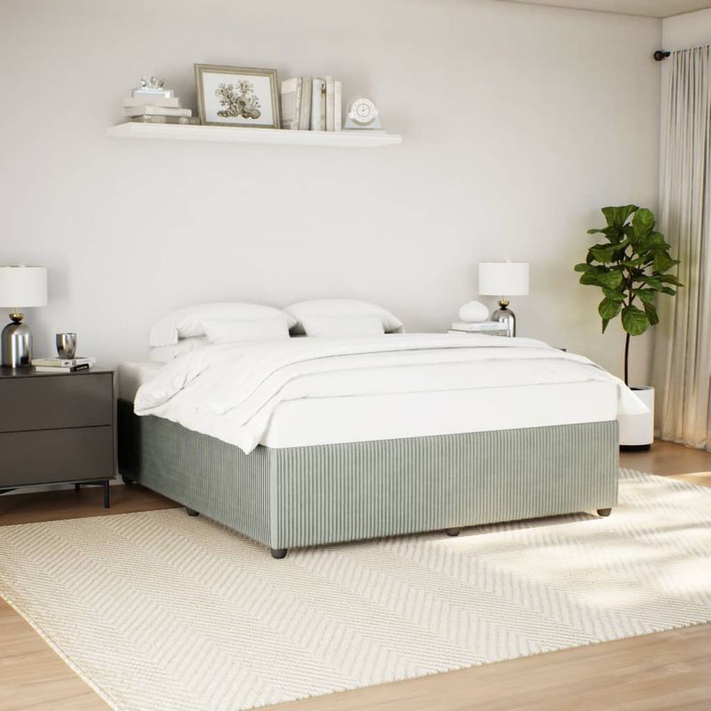 Casa si Gradina - Mobilier - Paturi si accesorii - Paturi - Cadru de pat, gri deschis, 180x200 cm, catifea - Infinity.ro