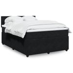 Casa si Gradina - Mobilier - Paturi si accesorii - Paturi - Pat box spring cu saltea, negru, 160x200 cm, catifea - Infinity.ro