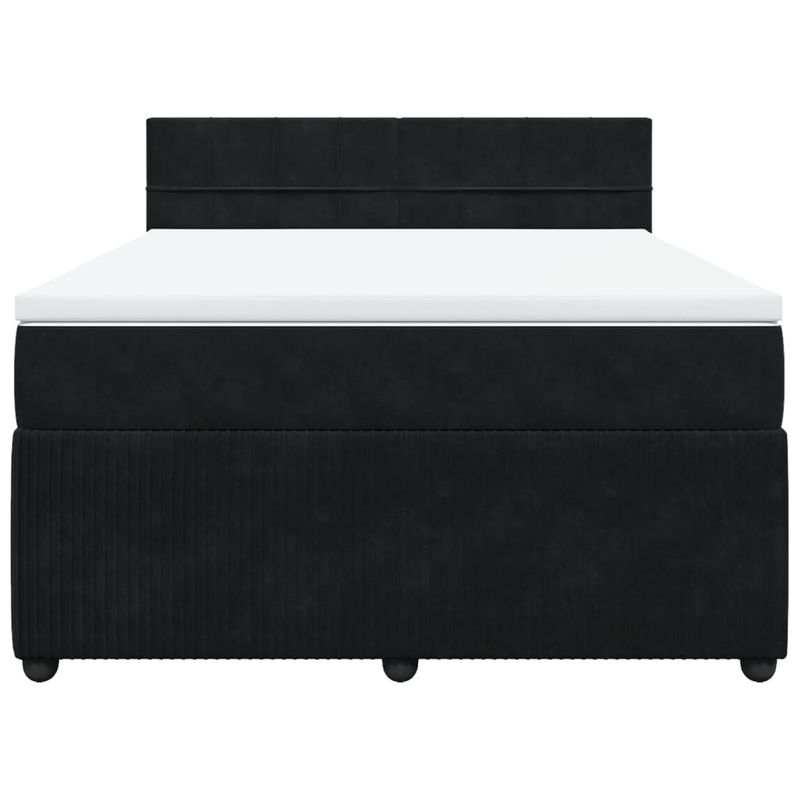 Casa si Gradina - Mobilier - Paturi si accesorii - Paturi - Pat box spring cu saltea, negru, 160x200 cm, catifea - Infinity.ro