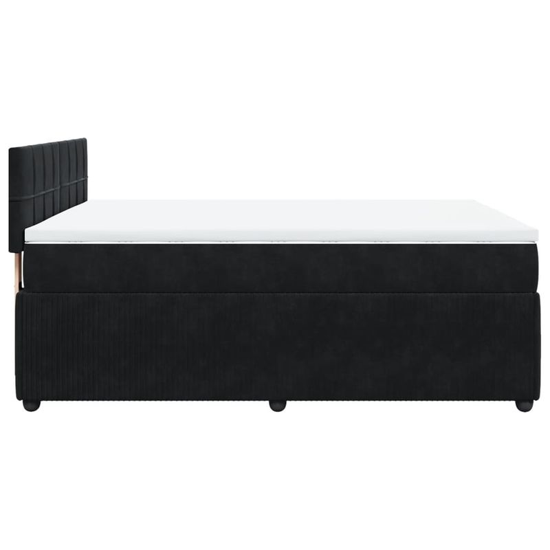 Casa si Gradina - Mobilier - Paturi si accesorii - Paturi - Pat box spring cu saltea, negru, 160x200 cm, catifea - Infinity.ro