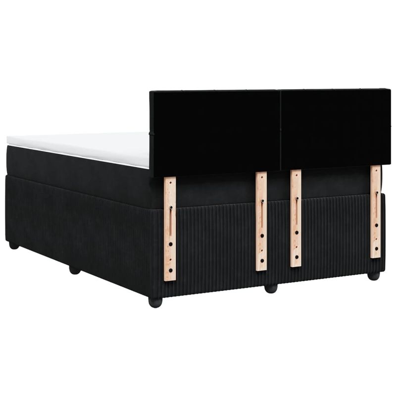 Casa si Gradina - Mobilier - Paturi si accesorii - Paturi - Pat box spring cu saltea, negru, 160x200 cm, catifea - Infinity.ro