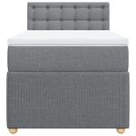 Casa si Gradina - Mobilier - Paturi si accesorii - Paturi - Pat box spring cu saltea, gri deschis, 90x190 cm, textil - Infinity.ro