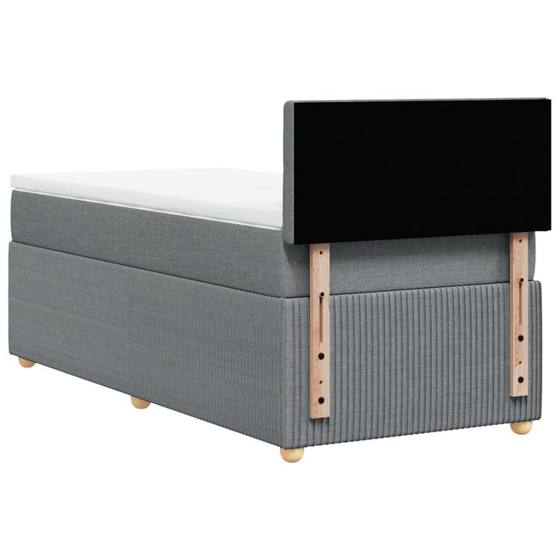 Casa si Gradina - Mobilier - Paturi si accesorii - Paturi - Pat box spring cu saltea, gri deschis, 90x190 cm, textil - Infinity.ro