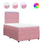 Casa si Gradina - Mobilier - Paturi si accesorii - Paturi - Pat box spring cu saltea, roz, 120x200 cm, catifea - Infinity.ro