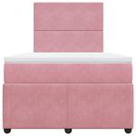 Casa si Gradina - Mobilier - Paturi si accesorii - Paturi - Pat box spring cu saltea, roz, 120x200 cm, catifea - Infinity.ro