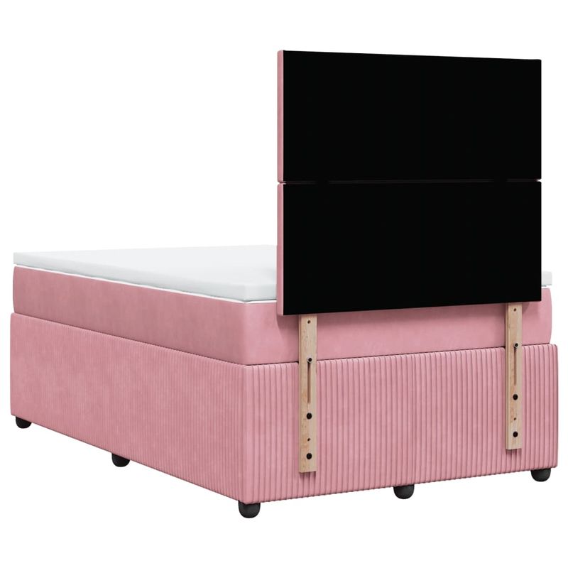 Casa si Gradina - Mobilier - Paturi si accesorii - Paturi - Pat box spring cu saltea, roz, 120x200 cm, catifea - Infinity.ro