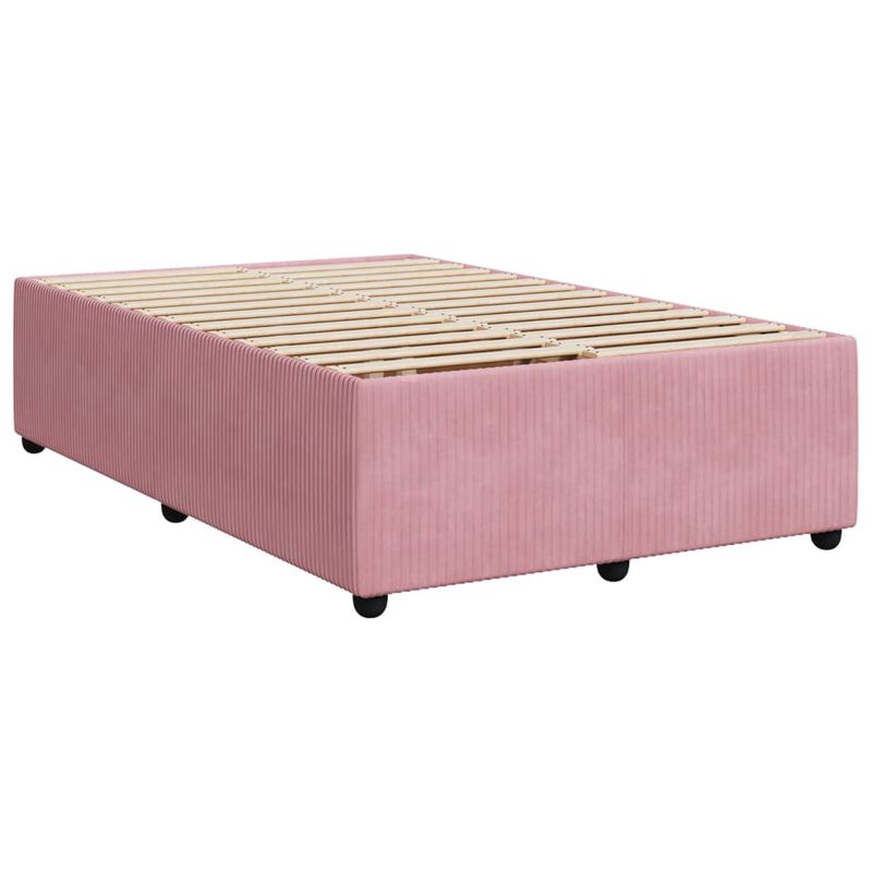 Casa si Gradina - Mobilier - Paturi si accesorii - Paturi - Pat box spring cu saltea, roz, 120x200 cm, catifea - Infinity.ro