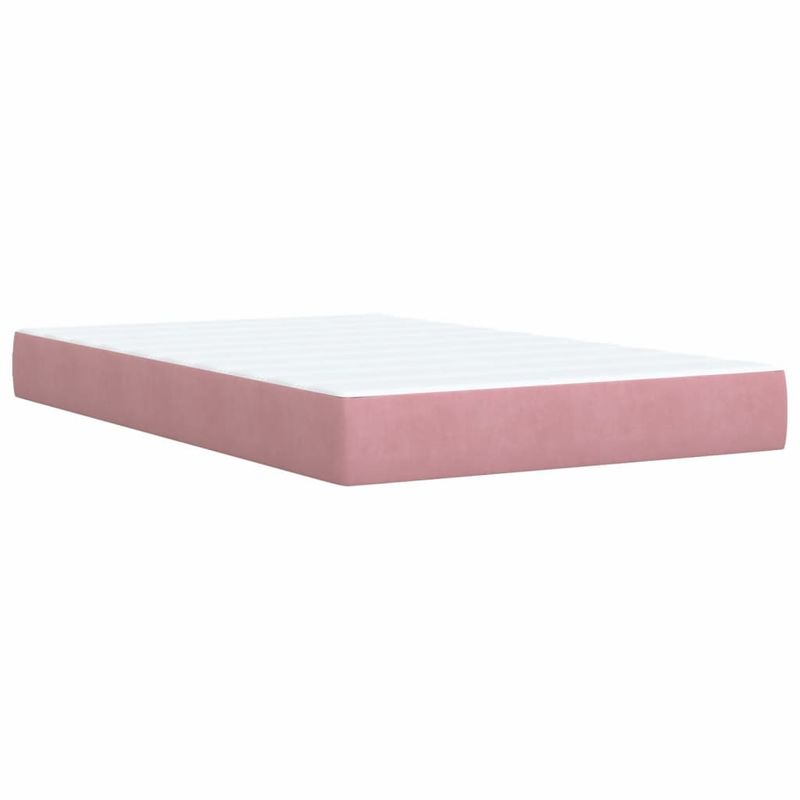 Casa si Gradina - Mobilier - Paturi si accesorii - Paturi - Pat box spring cu saltea, roz, 120x200 cm, catifea - Infinity.ro