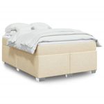 Casa si Gradina - Mobilier - Paturi si accesorii - Paturi - Pat box spring cu saltea, crem, 140x200 cm, textil - Infinity.ro