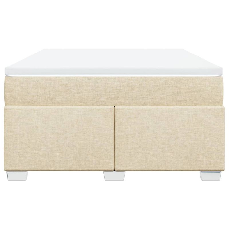 Casa si Gradina - Mobilier - Paturi si accesorii - Paturi - Pat box spring cu saltea, crem, 140x200 cm, textil - Infinity.ro