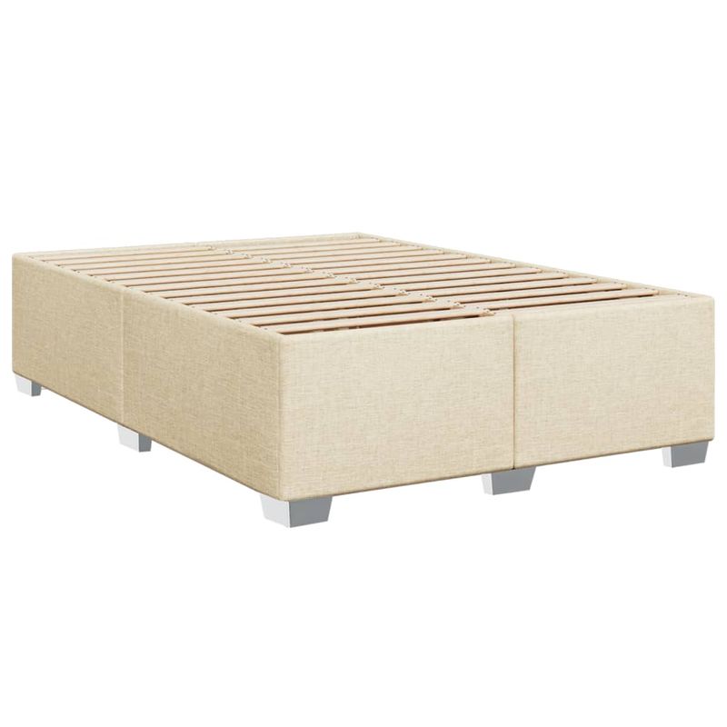 Casa si Gradina - Mobilier - Paturi si accesorii - Paturi - Pat box spring cu saltea, crem, 140x200 cm, textil - Infinity.ro