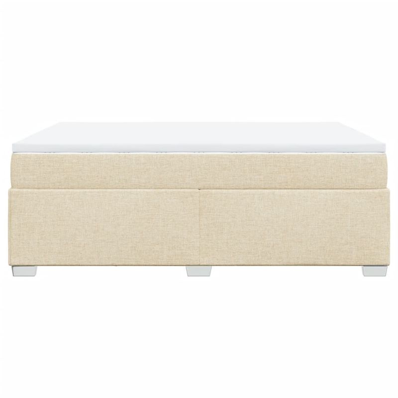 Casa si Gradina - Mobilier - Paturi si accesorii - Paturi - Pat box spring cu saltea, crem, 140x200 cm, textil - Infinity.ro