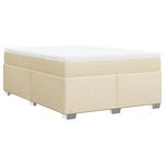 Casa si Gradina - Mobilier - Paturi si accesorii - Paturi - Pat box spring cu saltea, crem, 140x200 cm, textil - Infinity.ro
