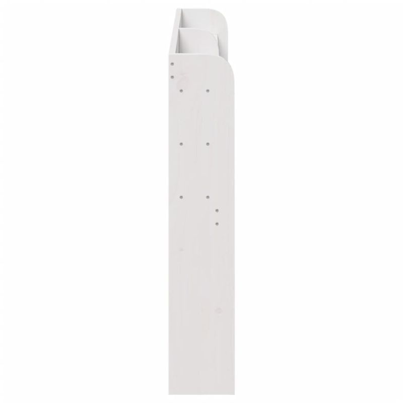 Casa si Gradina - Mobilier - Paturi si accesorii - Accesorii paturi - Tablie de pat cu rafturi, 140 cm, lemn masiv de pin, alb, mărime 150x16x82 cm - Infinity.ro