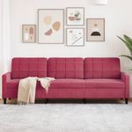 Casa si Gradina - Mobilier - Canapele si coltare - Canapele - Canapea cu 3 locuri, rosu vin, 210 cm, catifea - Infinity.ro